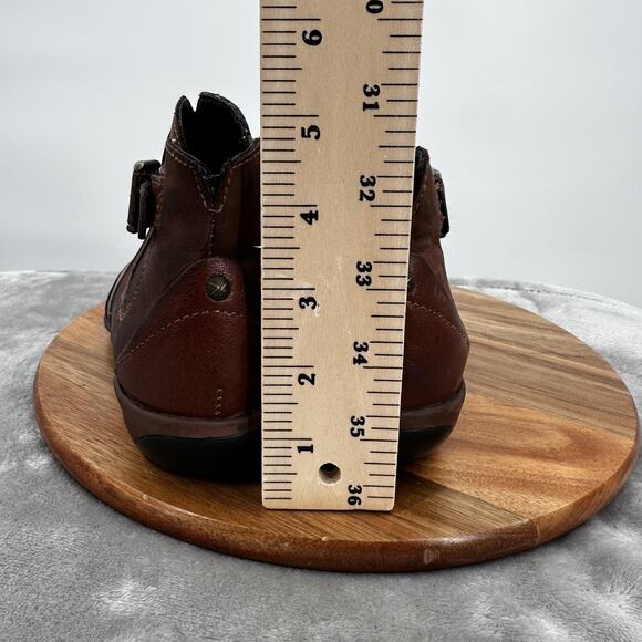 Aetrex Shoes Womens Size 5.5 Brown Leather Buckle Ankle Boots Comfort Orthotic - Picture 8 of 12